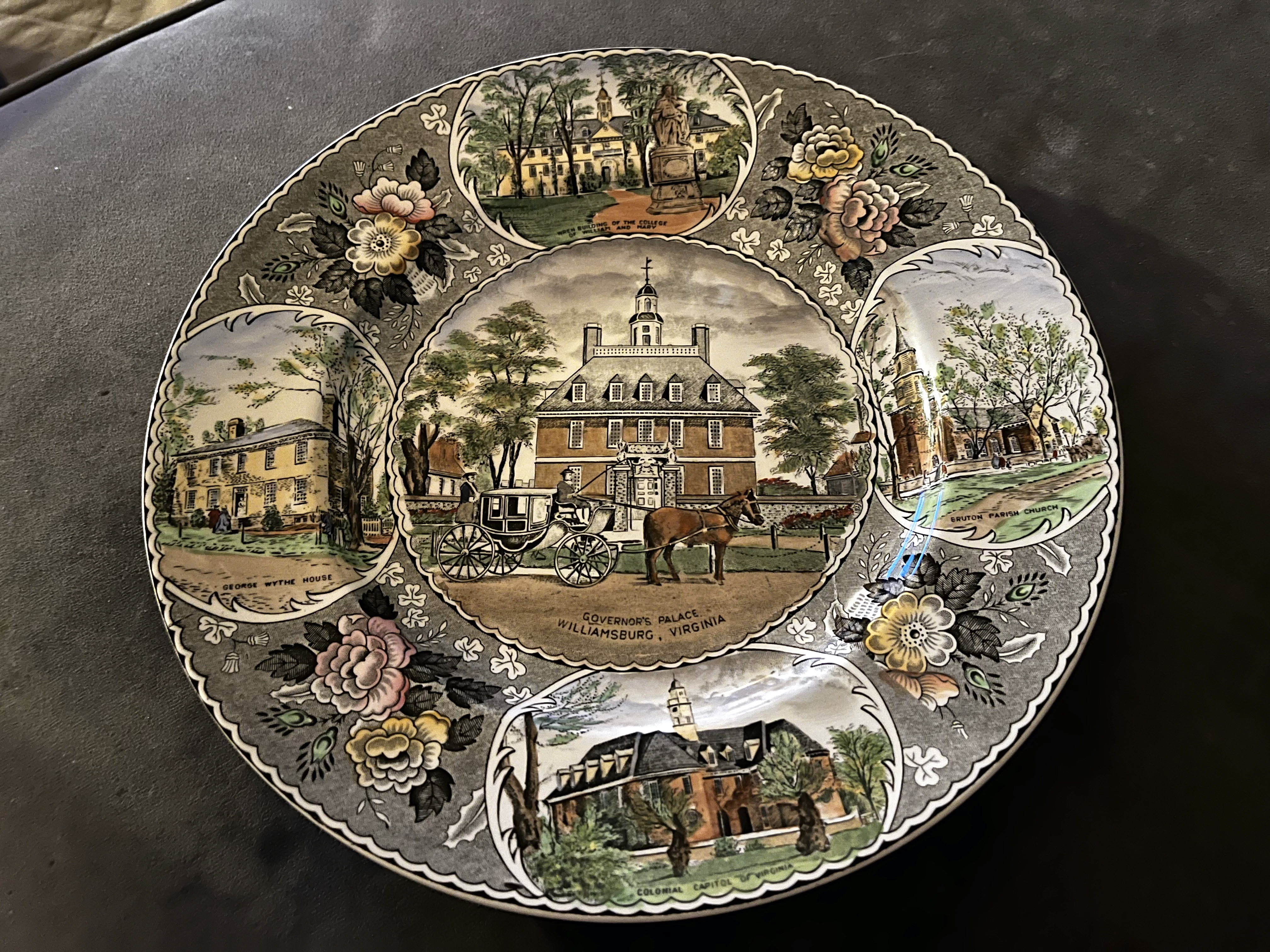 1930s Old English Staffordshire Williamsburg Plate